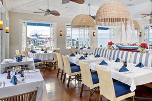 The Boathouse Restaurant at Valentines Resort & Marina in Harbour Island, Bahamas